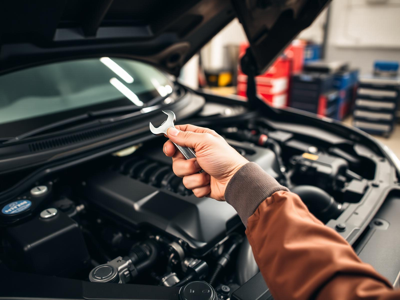 Mechanic working on a Honda engine bay