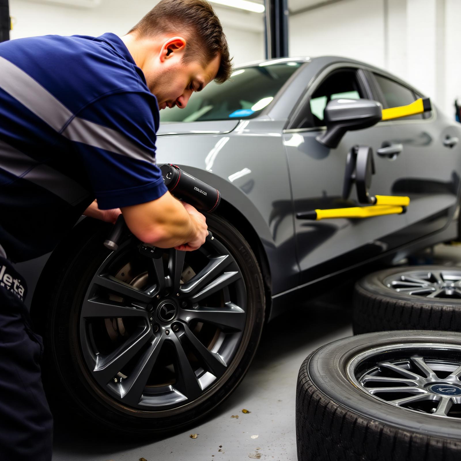 Mazda 3 tyre change and wheel work
